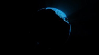 Animasyon parlayan gezegen dönme. 