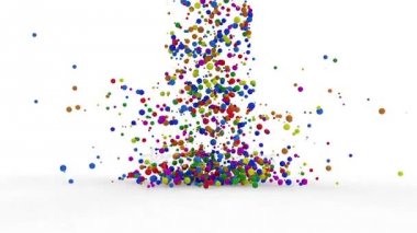 Renkli topları düşüyor. 