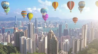 Renkli sıcak hava balonları