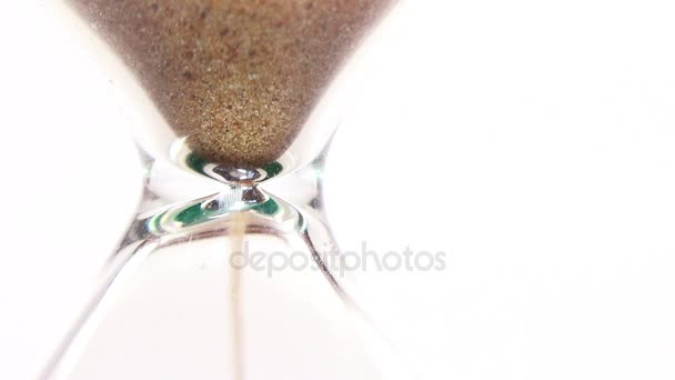 Close-up View of Sand Flowing Through an Hourglass — Stock Video