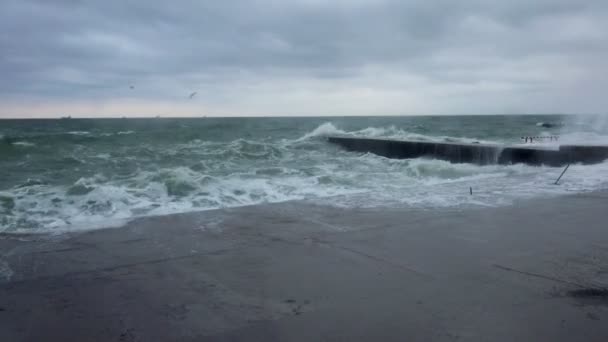 Ondas do mar tempestuosas — Vídeo de Stock