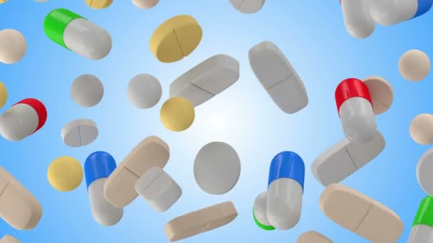 Tomber pilules médicales colorées 