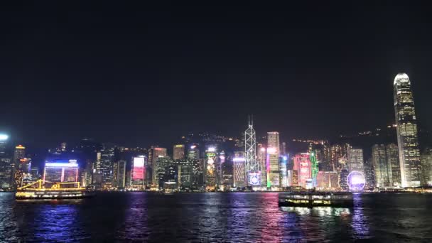 4 k Timelapse Hong Kong éjjel. — Stock videók