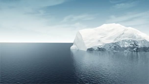 Пейзаж с Айсбергом в океане . — стоковое видео