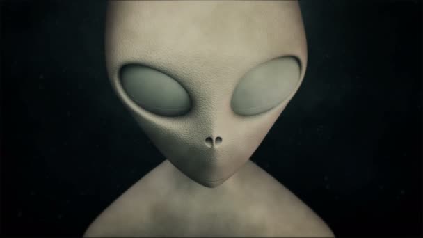 Animation 4K de l'extraterrestre sur fond sombre . — Video