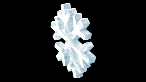 Animação de Icy Snowflake Icon Rotação — Vídeo de Stock