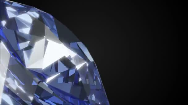 Rotation Diamant Bleu avec Rayons lumineux . — Video