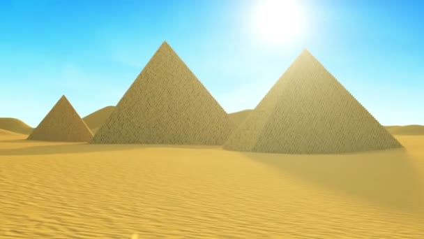 Древняя пирамида в пустыне — стоковое видео