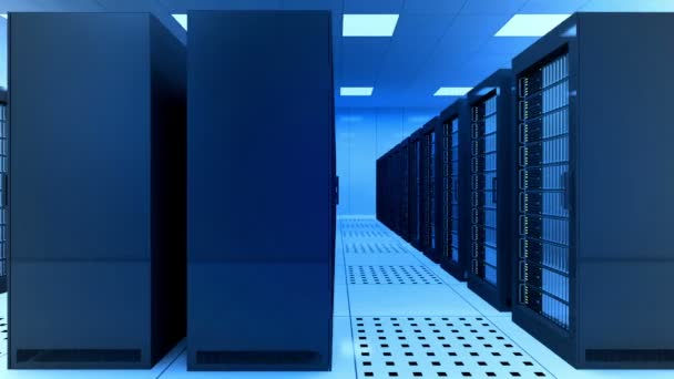Animazione dello scaffale dei server nel data center — Video Stock