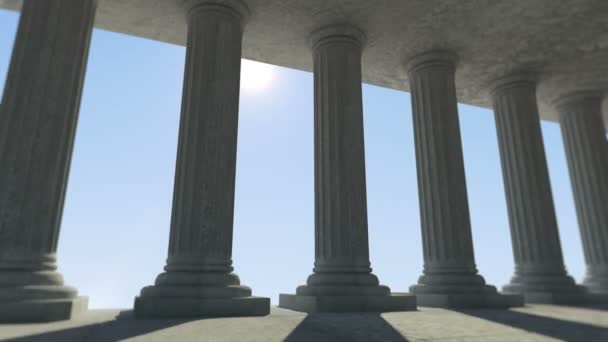 Starożytne wnętrze z kolumnami — Wideo stockowe