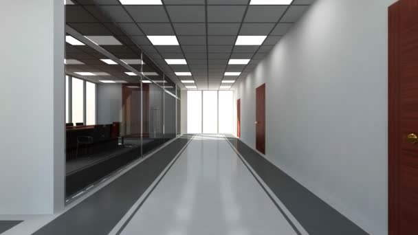 Animation of Modern Empty Office 3D Interior. — Stock Video