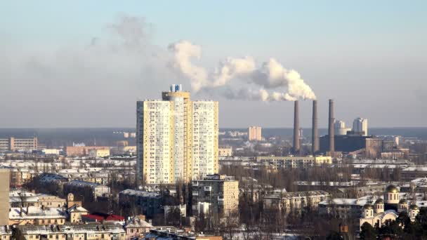 Chimeneas Central eléctrica — Vídeos de Stock