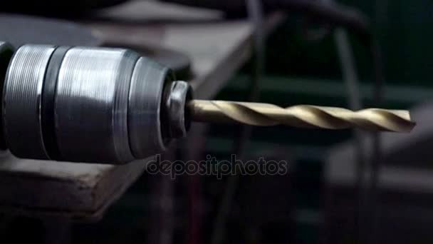 Metal Spiral Drill Bit. — Stock Video