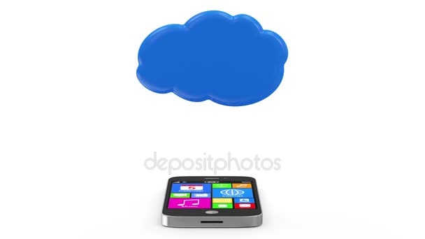 Smartphone touchscreen Sincronizza con Cloud . — Video Stock
