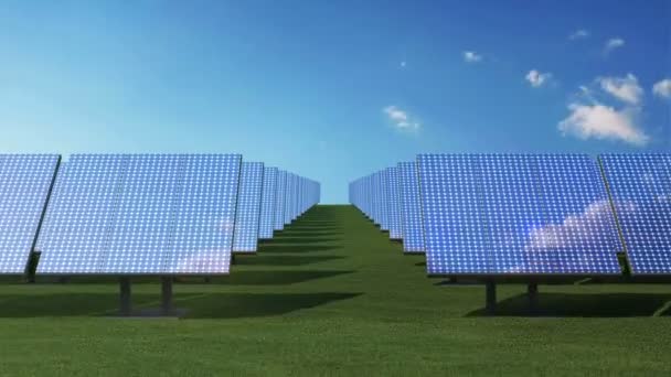 Современные солнечные панели — стоковое видео