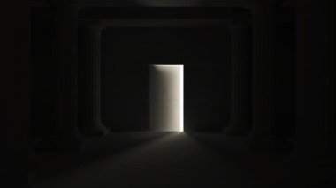 Animasyon sütunlarla klasik antik iç