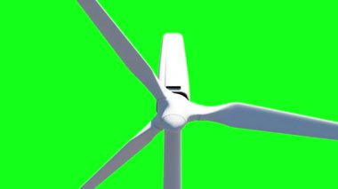 Modern rüzgâr türbini yeşil ekran üzerinde.