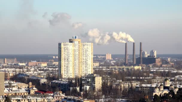 Chimneys Power Plant — Stock Video