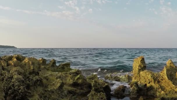 Coast of the Adriatic Sea. Slow Motion — Stock Video