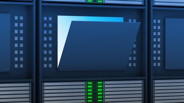 Animazione dei moderni server informatici . — Video Stock