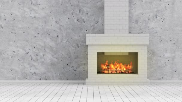 Animation of Burning Fireplace. — Stock Video