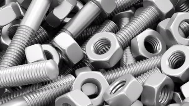 Metal Steel Bolts and Screw Nuts — Stock Video