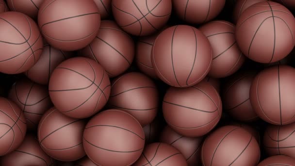 Animatie van de Heap van basketbal ballen — Stockvideo