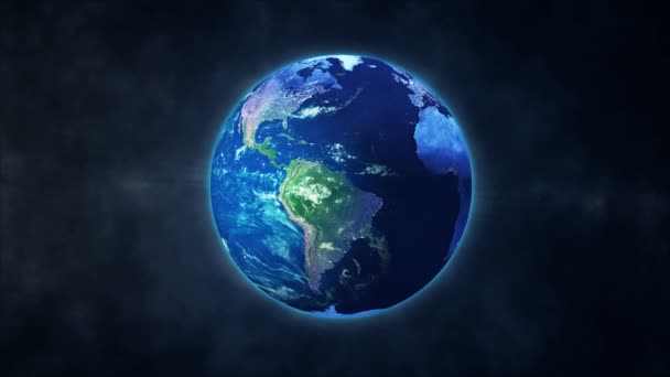 Анимация приближения к планете Земля — стоковое видео
