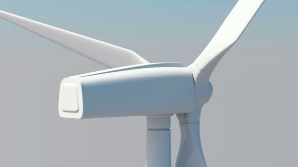 Close-up animatie van moderne windturbine. — Stockvideo