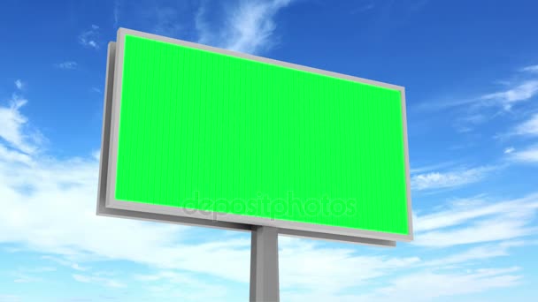 Billboard with Green Screen — Stock Video