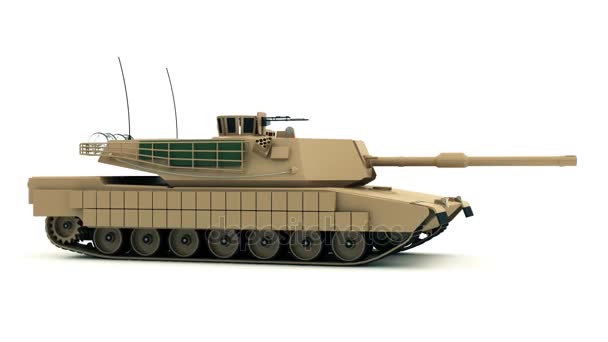 Animación del tanque militar pesado — Vídeo de stock