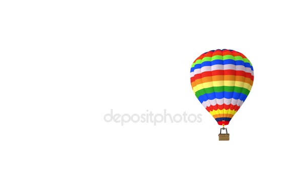 4K Animation of Hot Air Balloon — Stock Video