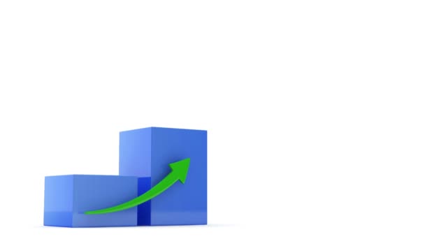 Animação do Crescimento Gráfico de Negócios — Vídeo de Stock