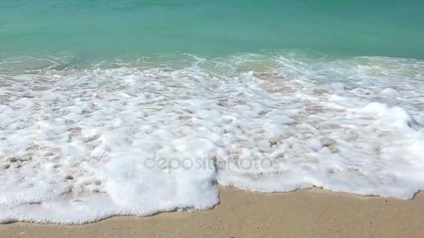 4 k Tropical Beach Sea vågor. — Stockvideo