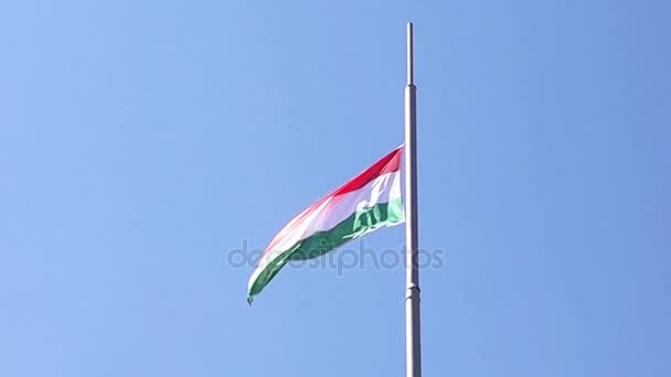 Moción lenta de la bandera nacional húngara — Vídeo de stock