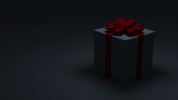 Gift Box met gloeiende stralen — Stockvideo