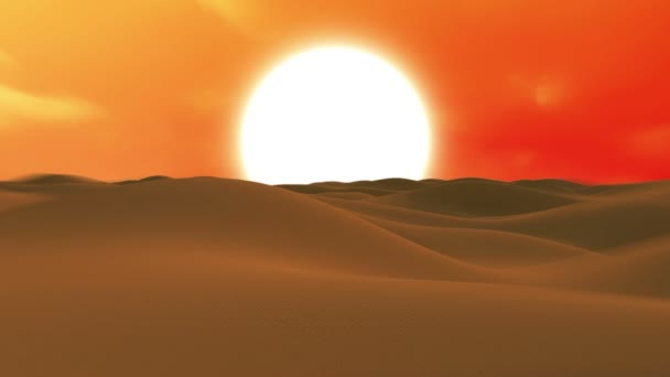 Πτήση αμμόλοφους της ερήμου στο ηλιοβασίλεμα. — Αρχείο Βίντεο