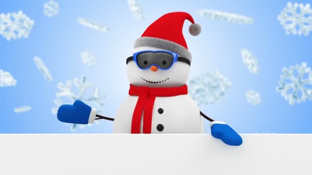 Animação de Happy Snowman — Vídeo de Stock