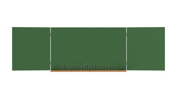 Leere grüne Kreidetafel falten — Stockvideo