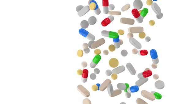 Tartozó színes orvosi tabletták — Stock videók