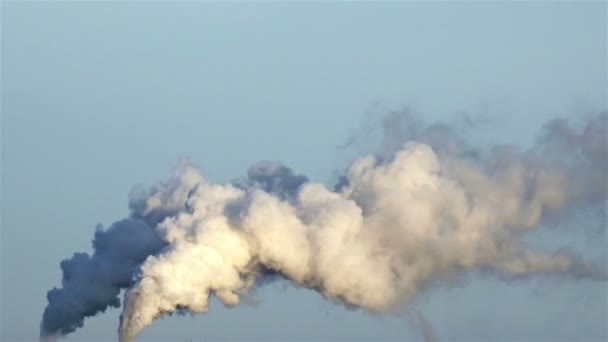 Vista de cerca del humo enorme . — Vídeos de Stock