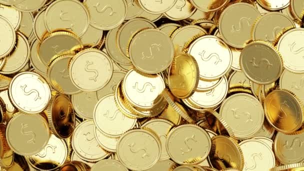 Анімація золоті монети — стокове відео