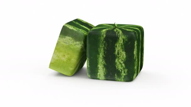 Sliced Cube Watermelon — Stock Video