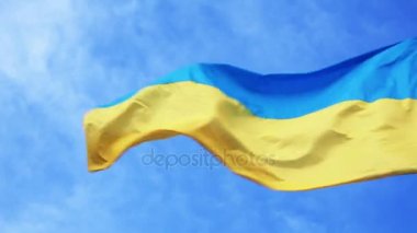 Ukrayna ulusal bayrak rüzgarda sallayarak