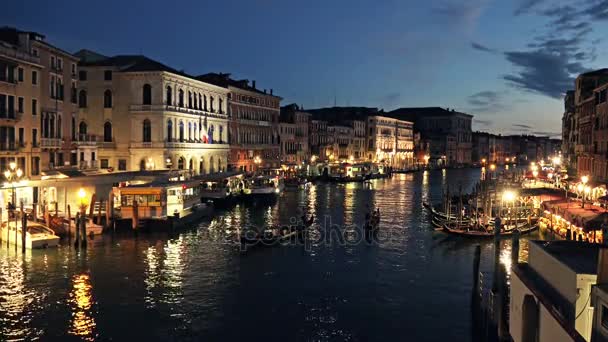 Venedig chanel bei Nacht — Stockvideo