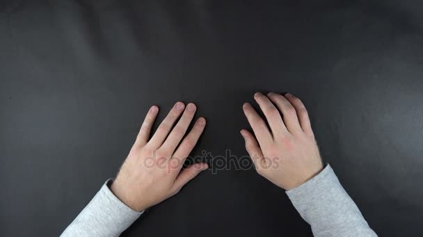 Top View of Male Waiting Hand Fingers — Stock Video