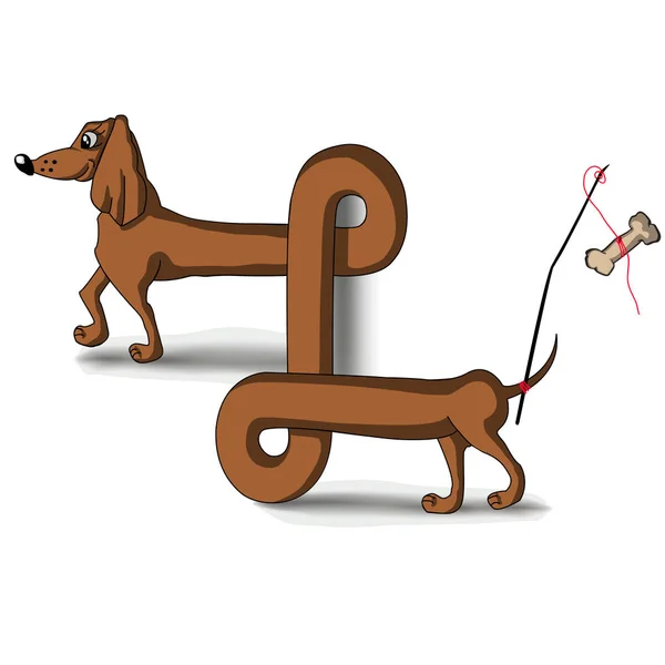Uzun bir köpek vektör çizim — Stok Vektör