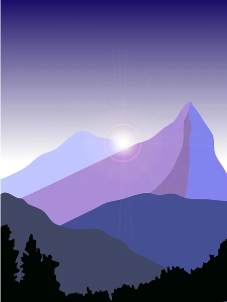 stock vector Vector landscape with beautiful mountains