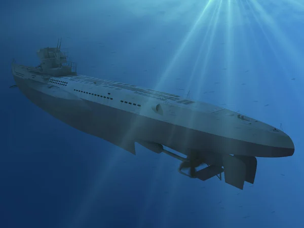 3d ilustração de diesel submarino subaquático . — Fotografia de Stock