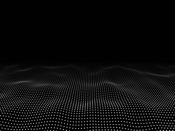 Абстрактные цифровые волны белые частицы. Абстрактная чёрная задница — стоковый вектор